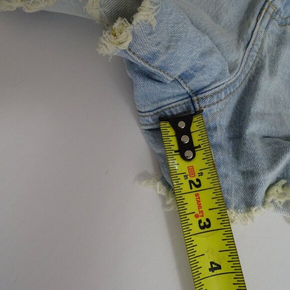 Universal Thread Highest Rise Shortie Denim Shorts Women Size 2R Ripped Raw Hem - Picture 11 of 11